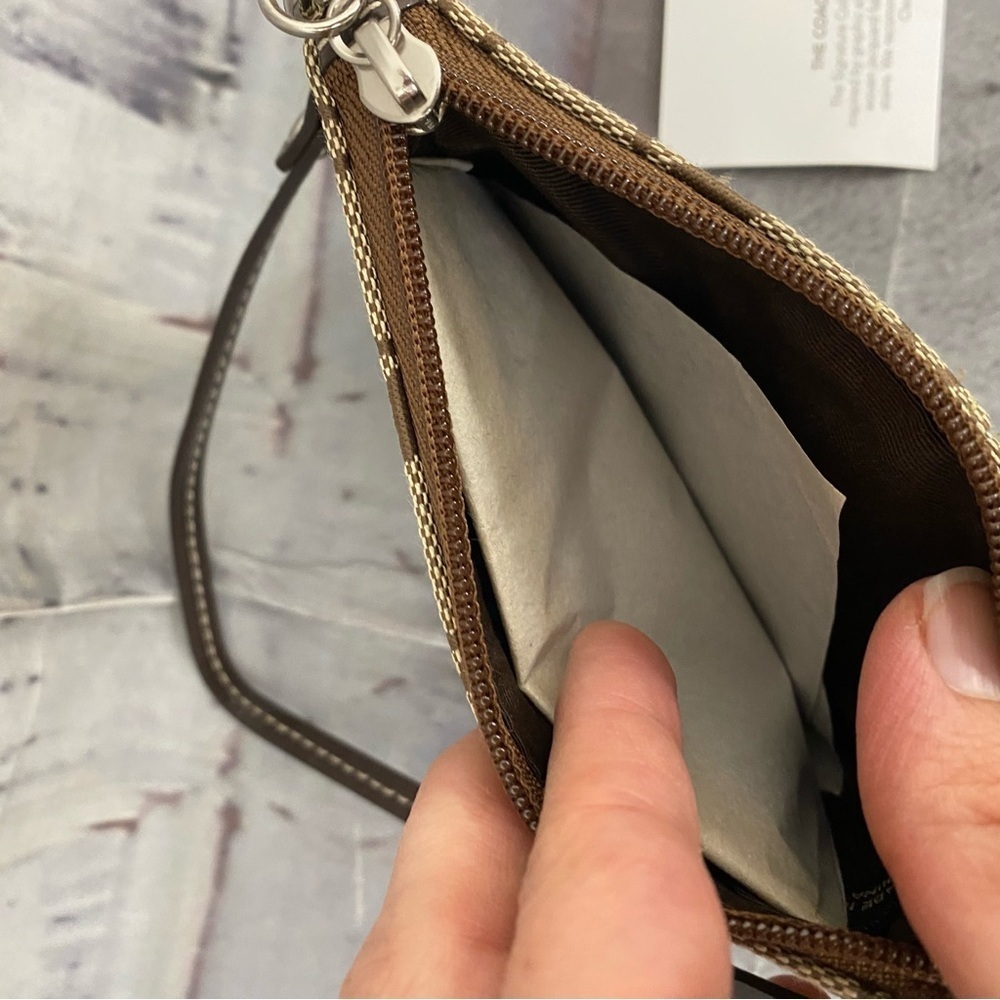 Coach Chocolate and Beige Wristlet - Picture 10 of 10